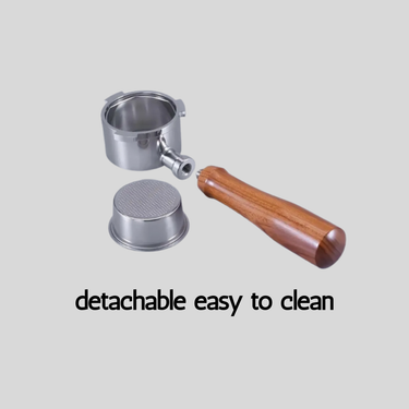 51mm Stainless Steel Espresso Tamper – Wooden Handle, 3-Lug Design-delonghi 9 series